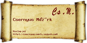 Csernyus Márk névjegykártya