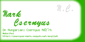 mark csernyus business card